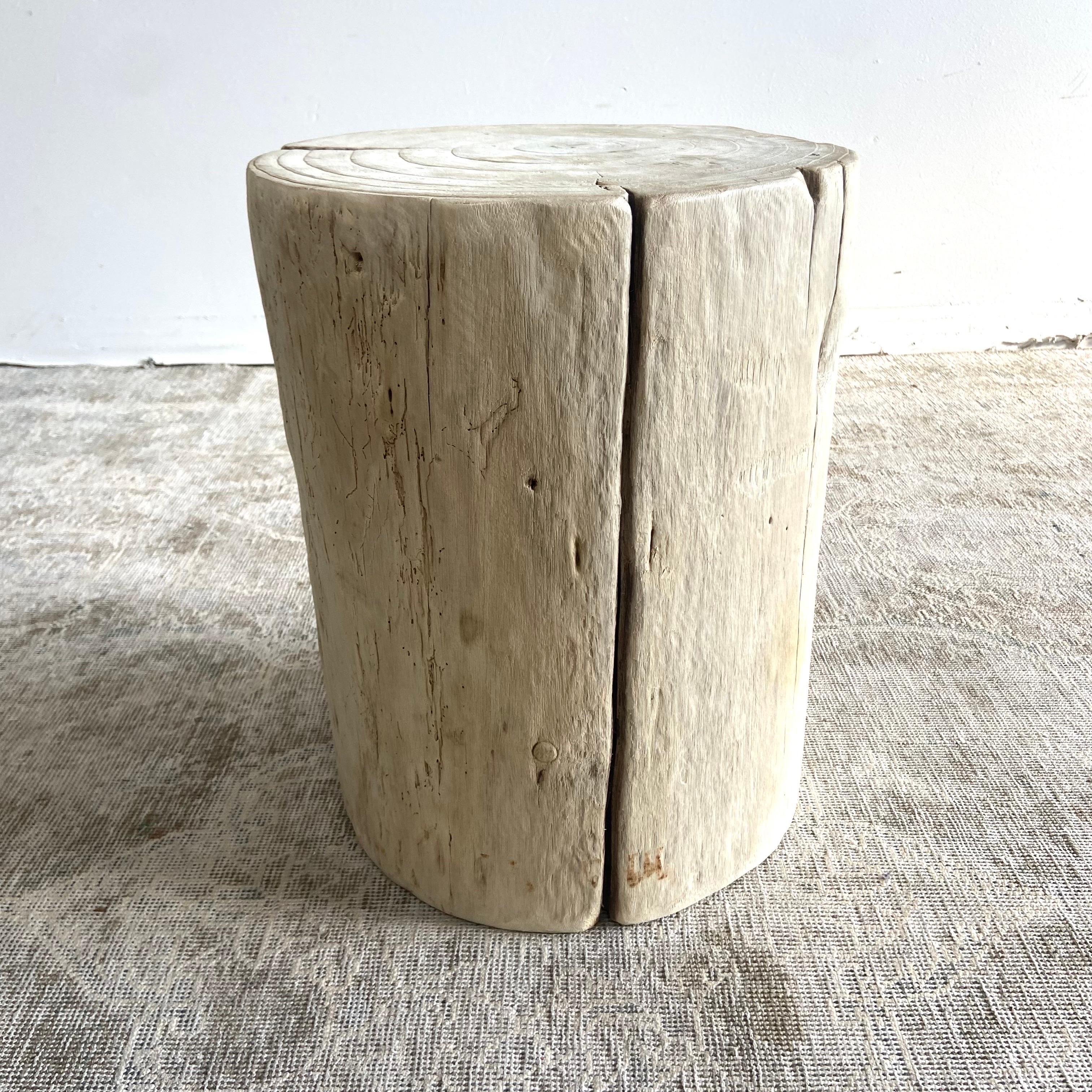 Elm Natural Wood Stump Side Table or Stool