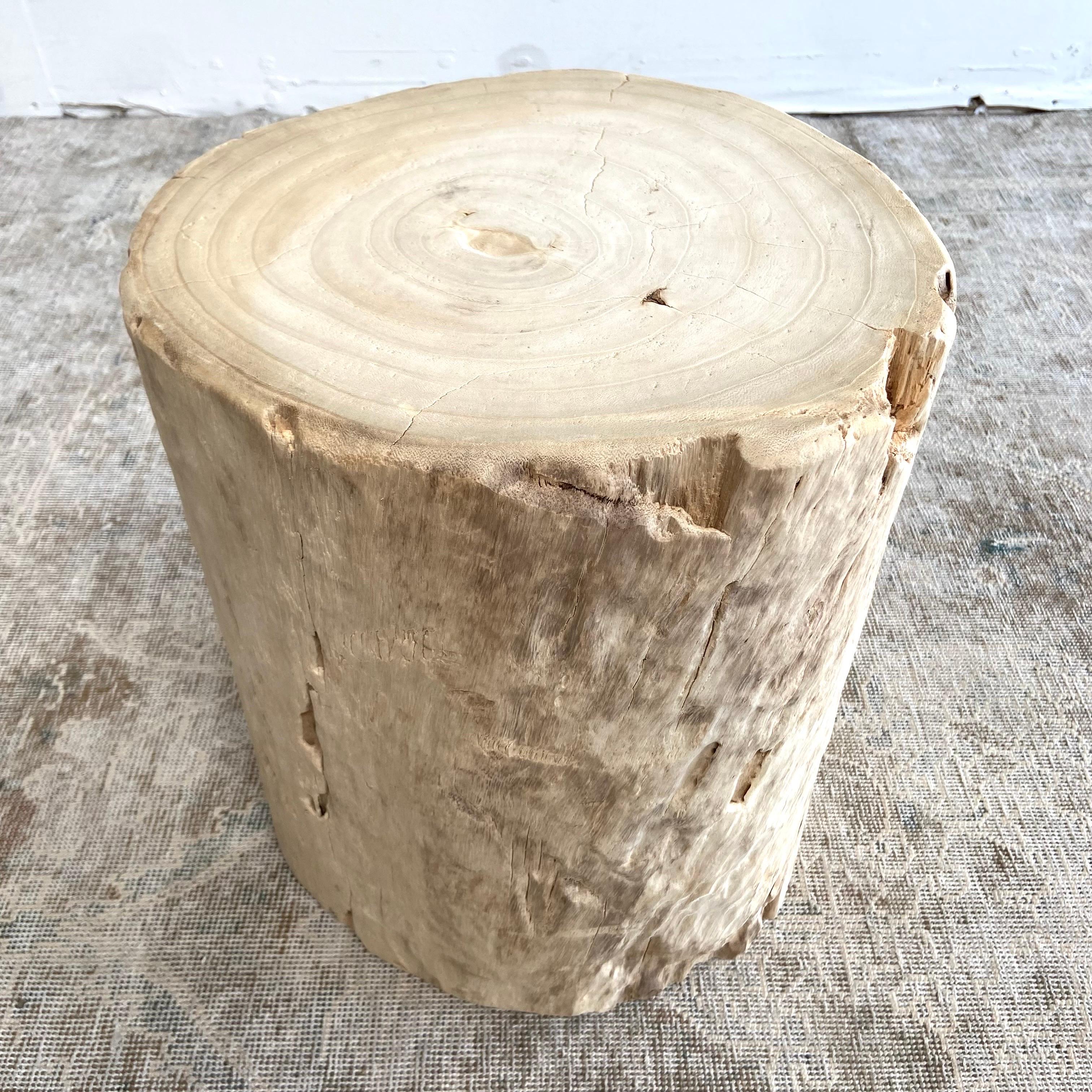 Elm Natural Wood Stump Side Table or Stool