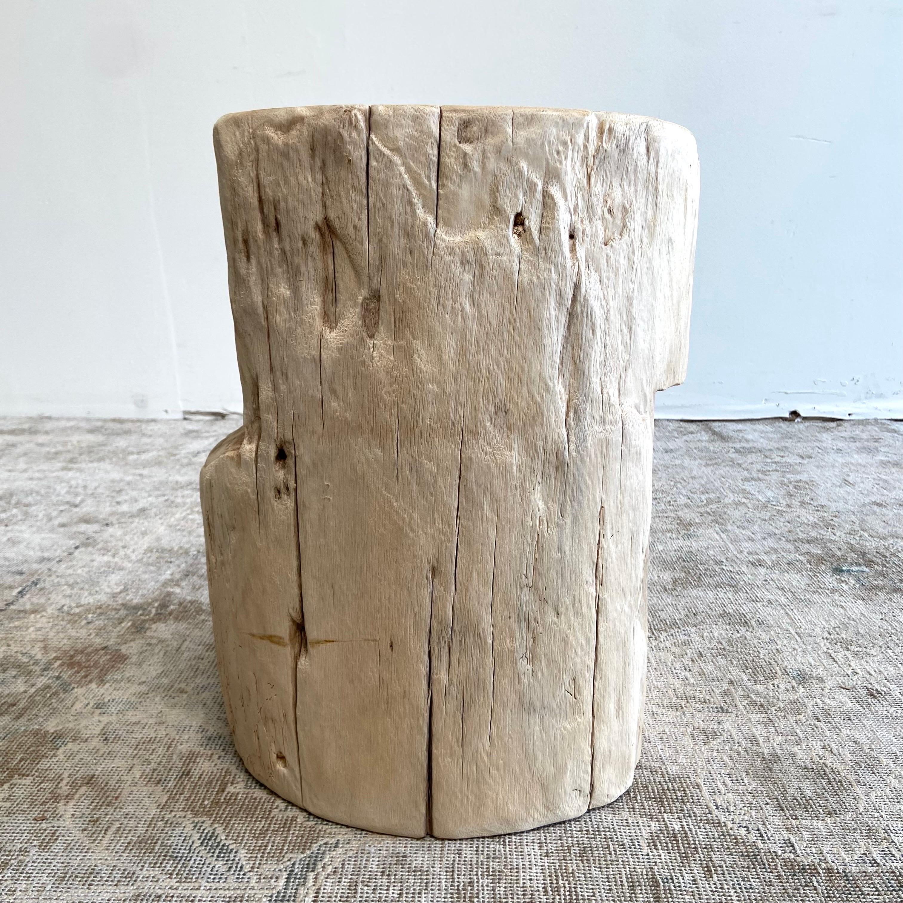 20th Century Natural Wood Stump Side Table or Stool For Sale