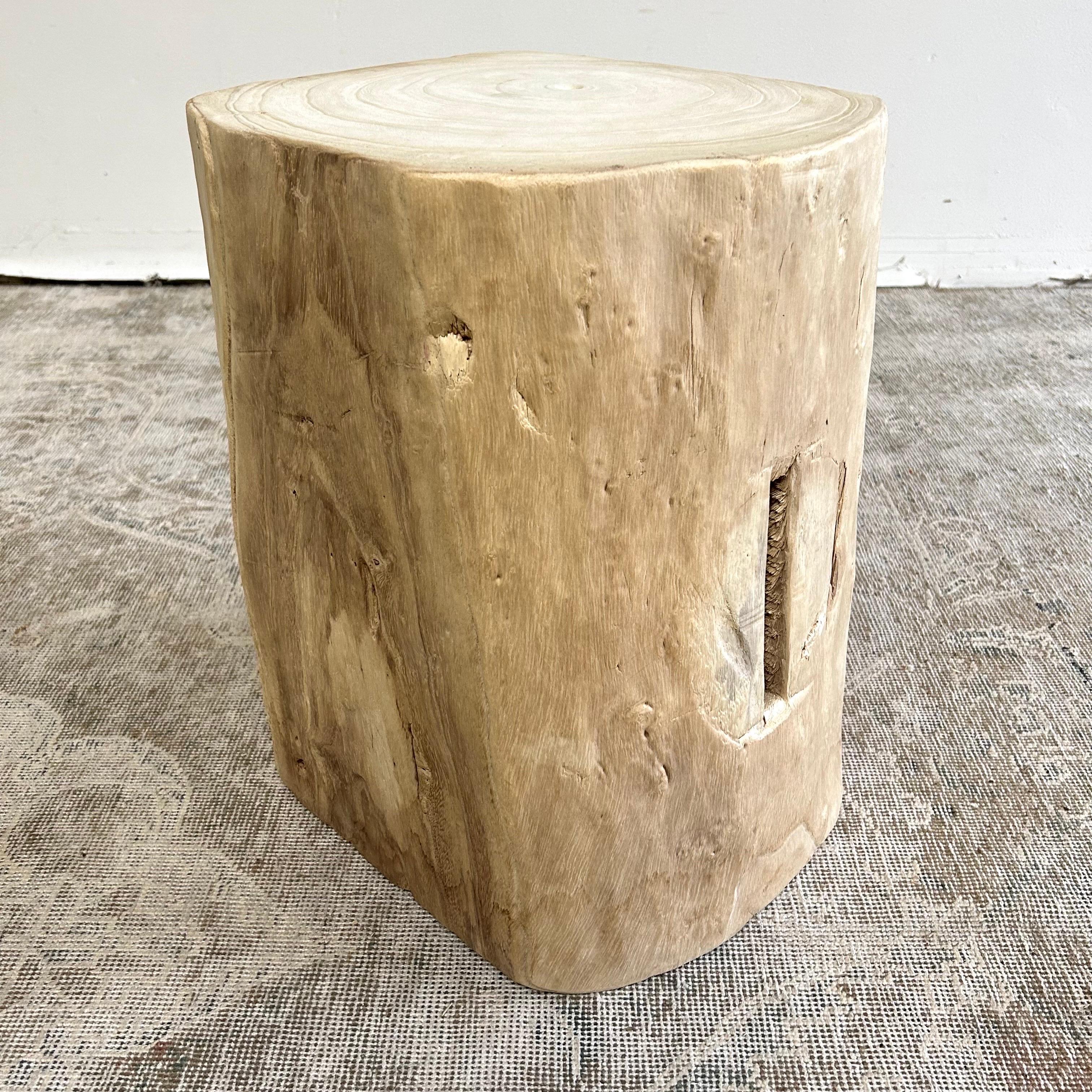 Natural Wood Stump Side Table or Stool For Sale 4