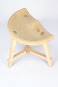 Natural Wood Vanity Stool
