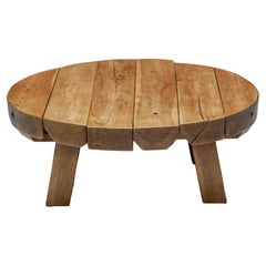 Table basse en bois naturel, France, années 1950