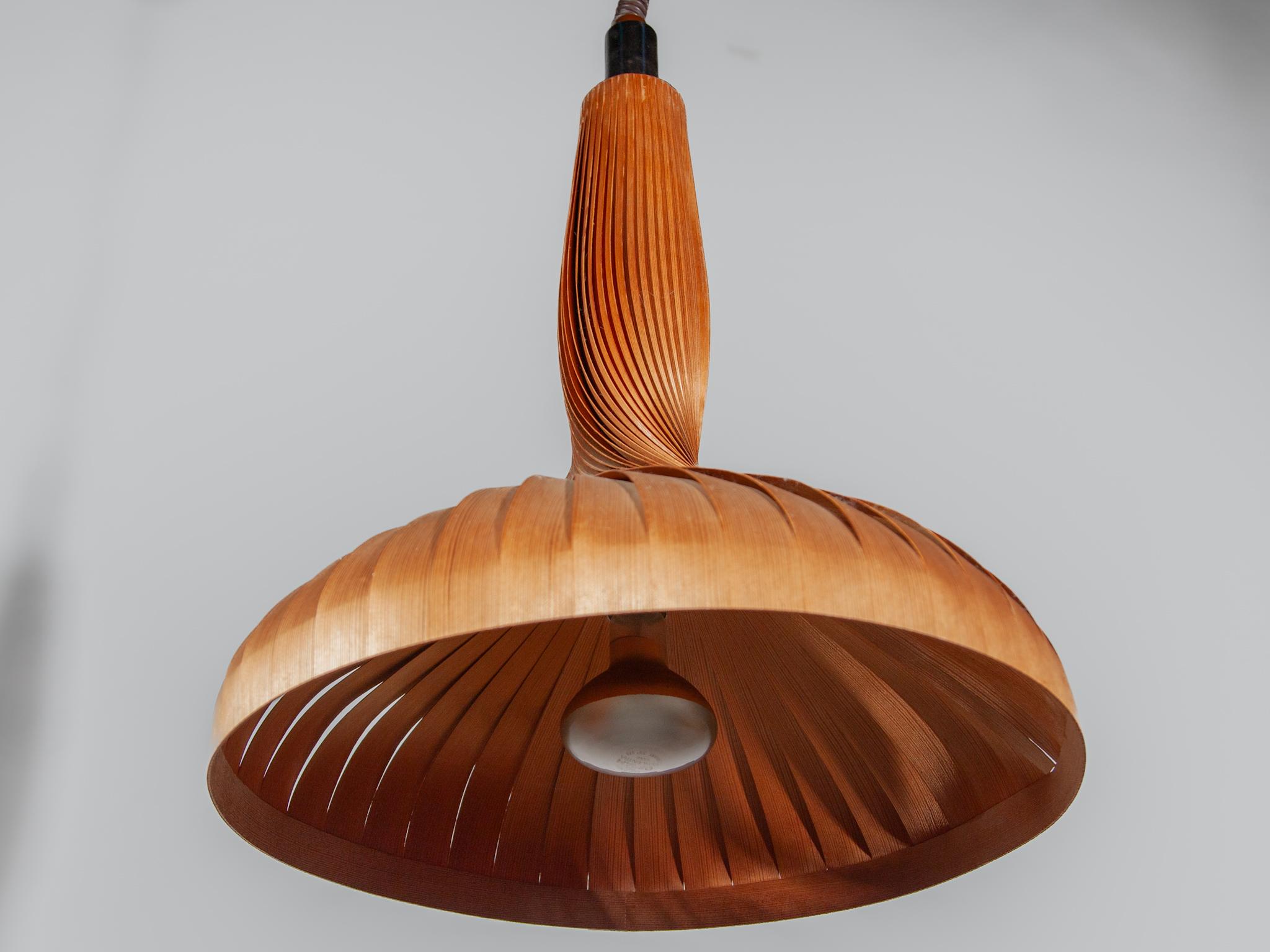 Natural Wooden Lamp by Hans-Agne Jakobsson for AB Ellysett Markaryd, Sweden. For Sale 3