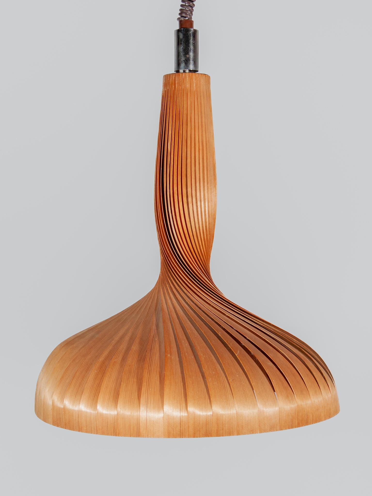 Natural Wooden Lamp by Hans-Agne Jakobsson for AB Ellysett Markaryd, Sweden. For Sale 4