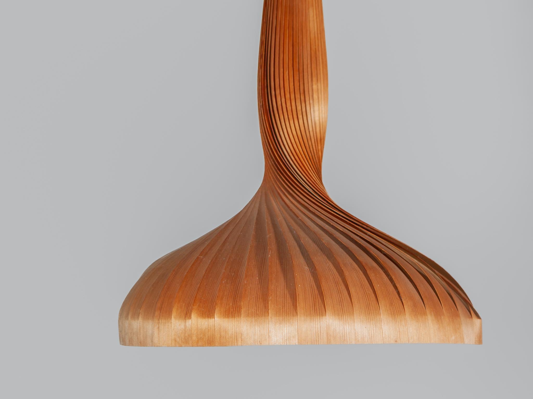 Swedish Natural Wooden Lamp by Hans-Agne Jakobsson for AB Ellysett Markaryd, Sweden. For Sale