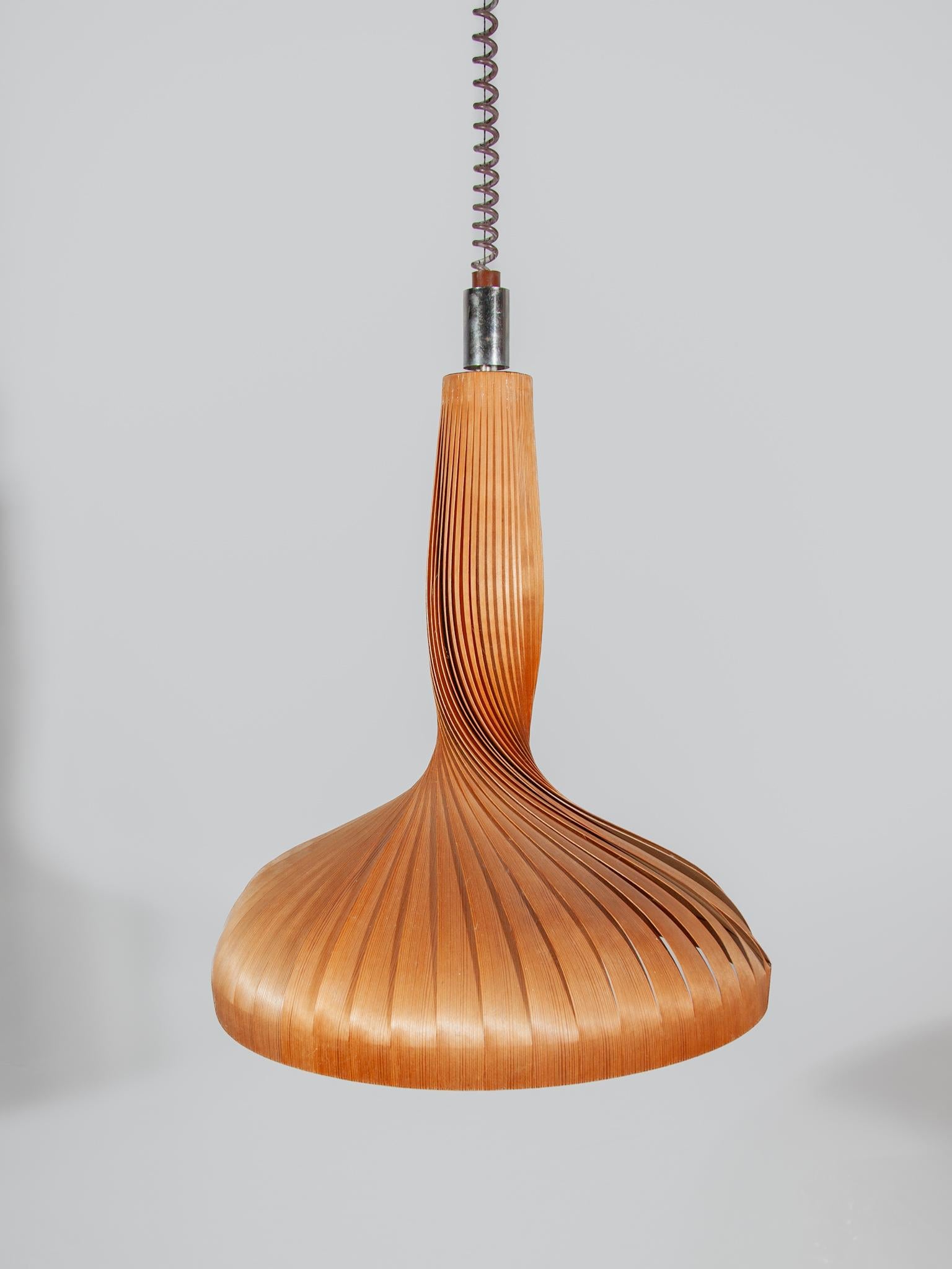 Natural Wooden Lamp by Hans-Agne Jakobsson for AB Ellysett Markaryd, Sweden. In Good Condition For Sale In Antwerp, BE