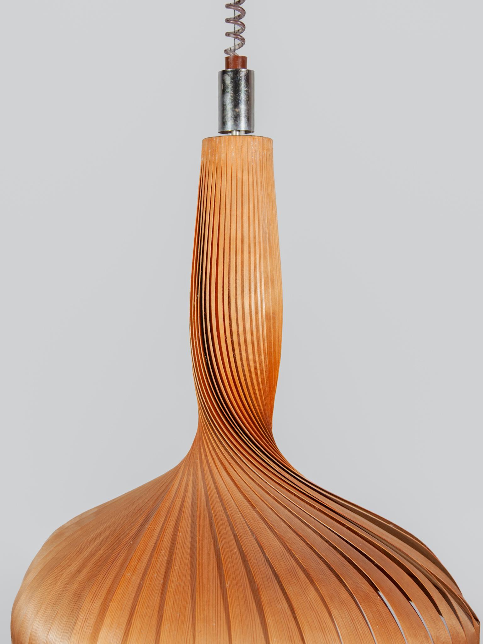 Plywood Natural Wooden Lamp by Hans-Agne Jakobsson for AB Ellysett Markaryd, Sweden. For Sale
