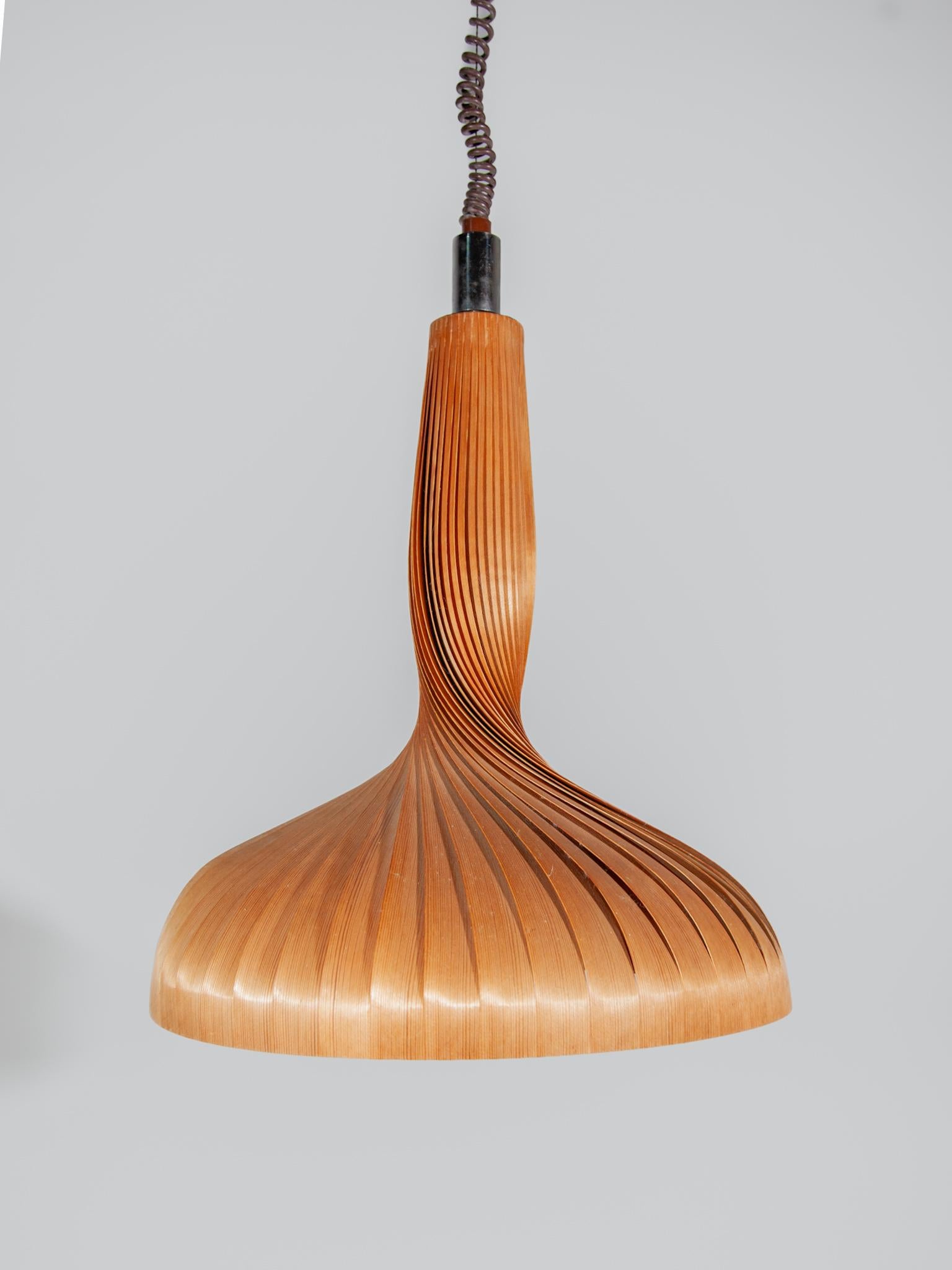 Lampe en bois naturel de Hans-Agne Jakobsson pour AB Ellysett Markaryd, Suède en vente 1
