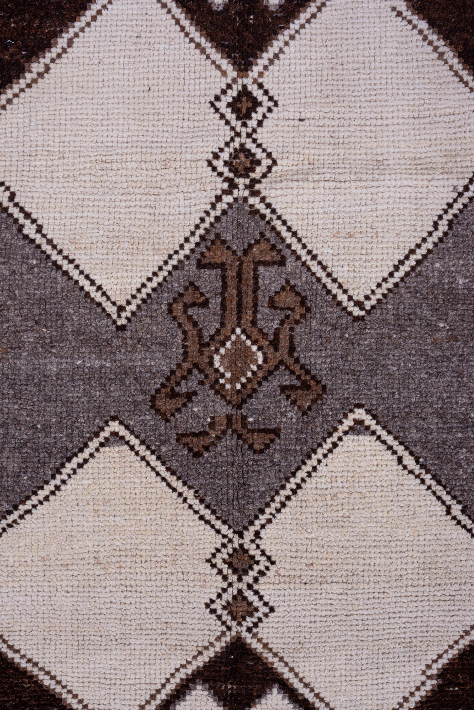 Hand-Knotted Natural Wool Field Vintage Kars Runner For Sale