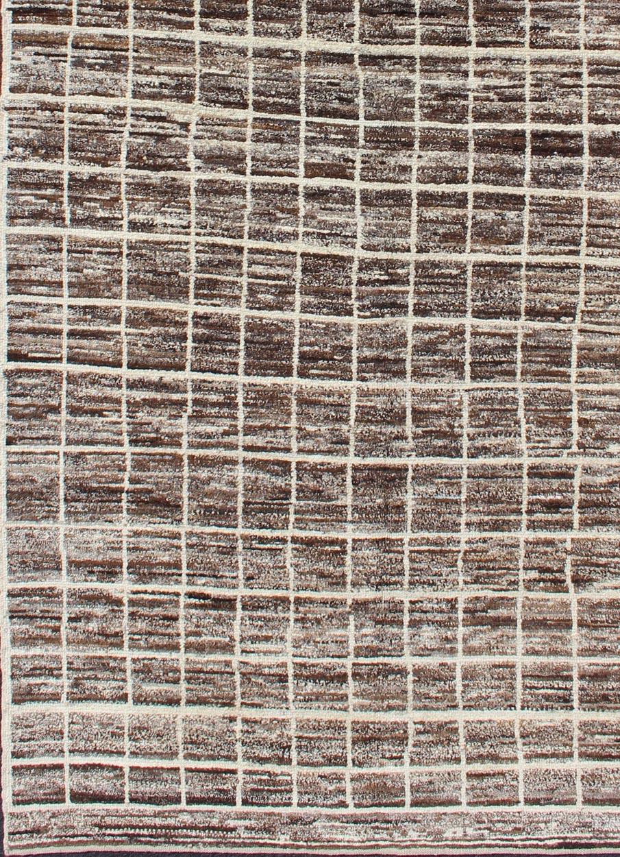 Keivan Woven Arts Natural Wool Modern Rug in Brown and Ivory. Natural Wool Modern Rug with Graph Design in Brown and ivory by Keivan Woven Arts

 Modern Design and Natural Wool, rug AFG-29371, country of origin / type: Afghanistan / Modern,