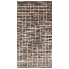 Keivan Woven Arts Modern Rug in Brown and Ivory  5' 3 x 10 '9