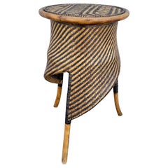 Natural Woven Bamboo Skirted Stand / Table