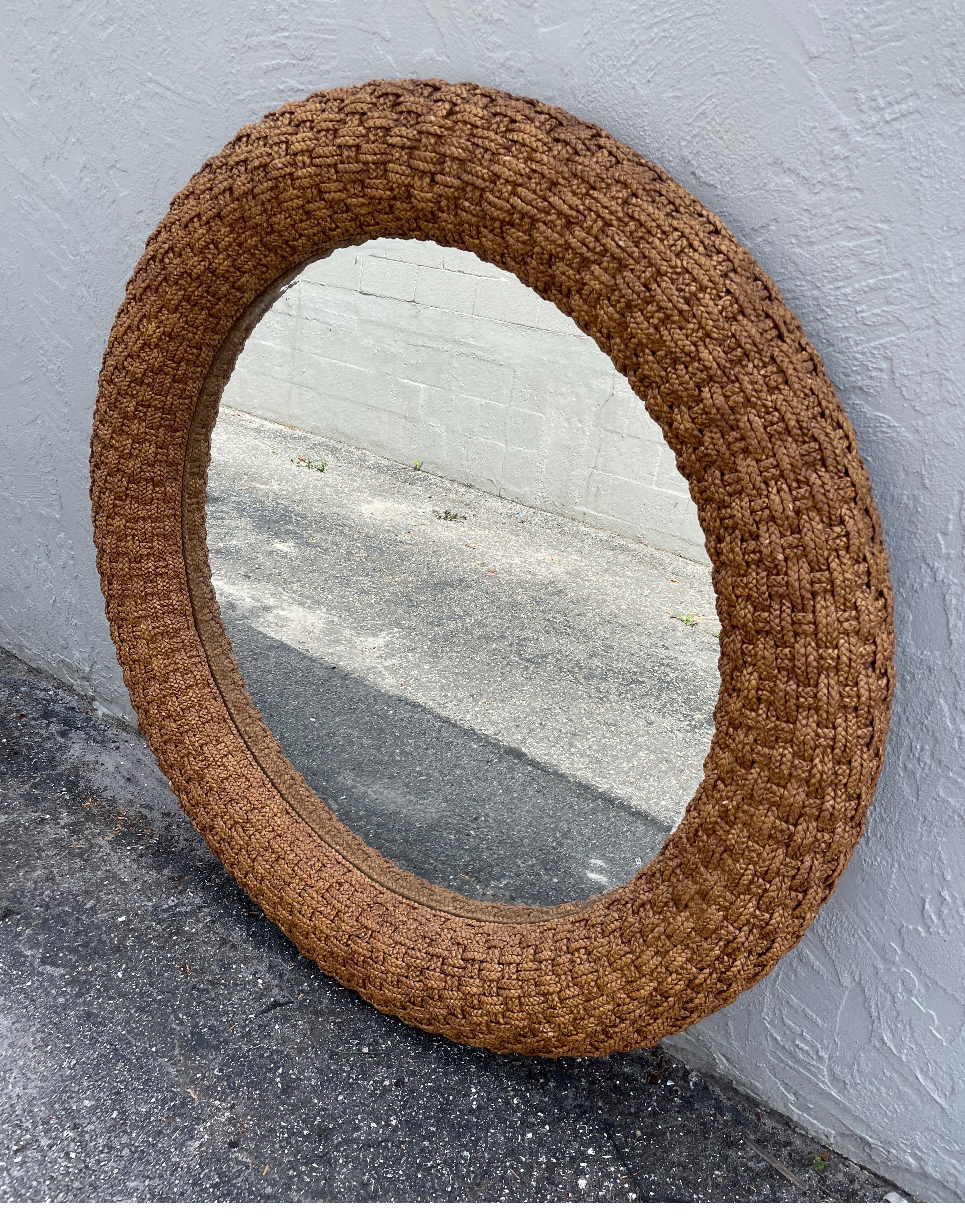 miroir rond jonc de mer