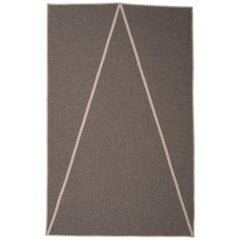 Natural Woven Wool 'Point' Rug in Dark Grey, Reversible, Custom Made in the USA