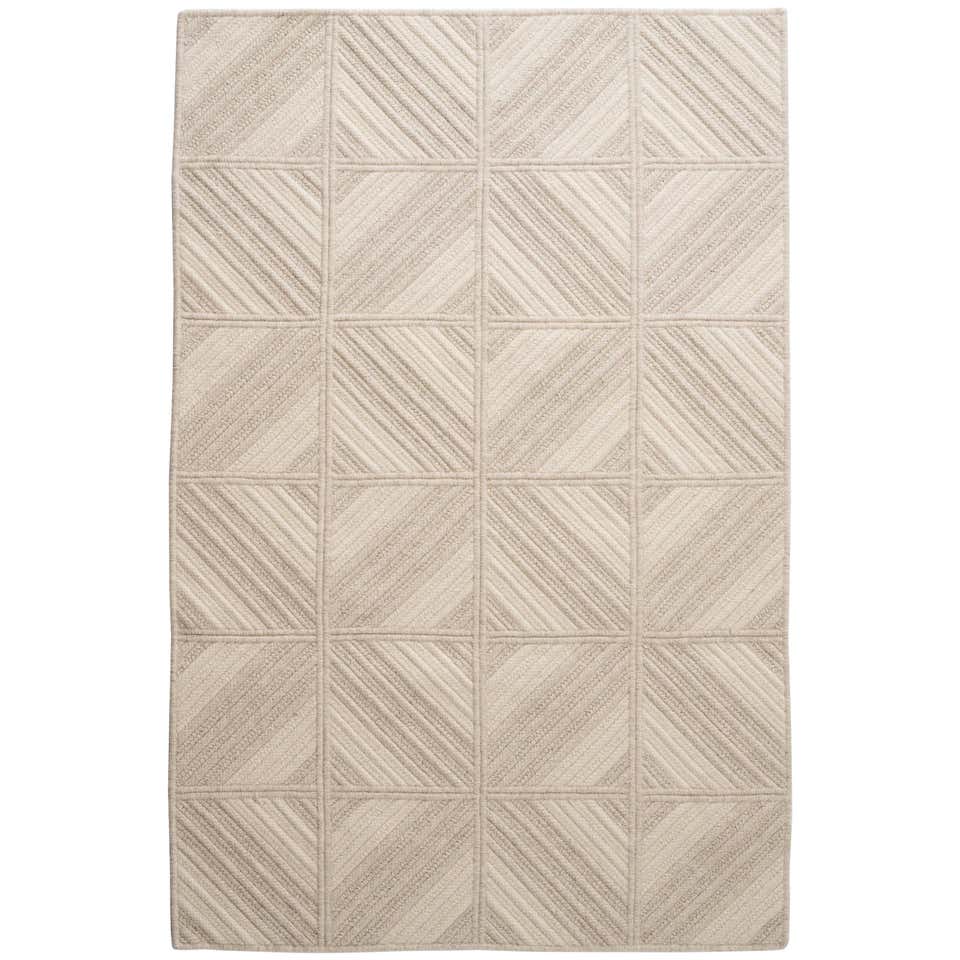 Araz Natural Woven Wool Rug in Light Grey, Custom Made in USA For Sale ...