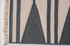 Natural Woven Wool Rug in Slate is Custom Crafted in the USA, Reversible, Aya