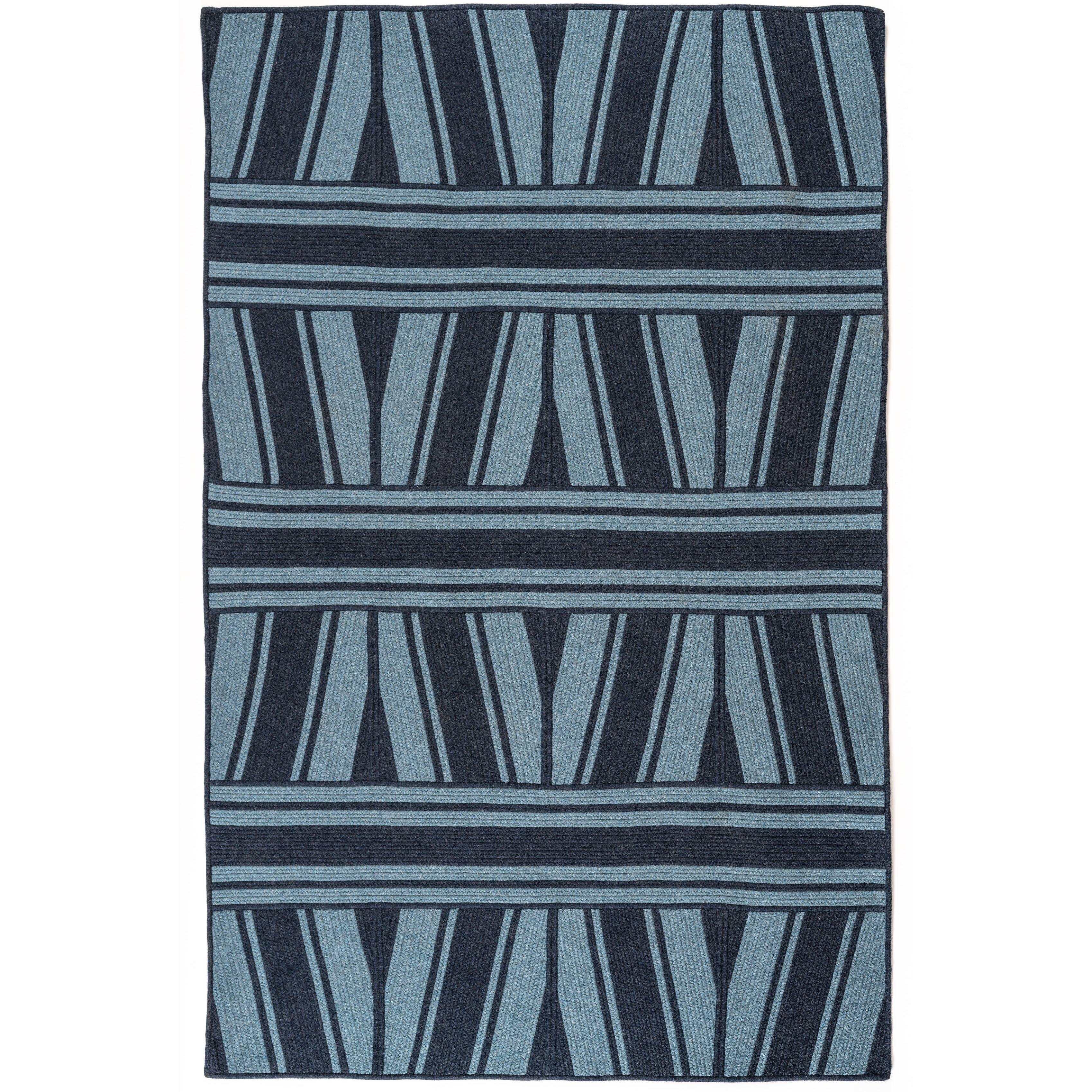 Natural Woven Wool 'Studio' Rug in Navy- Reversible, Custom Made in the USA  For Sale