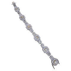 Armband aus 18 Karat Weißgold mit natürlichenen gelben und weißen Diamanten von 15,86 Karat insgesamt