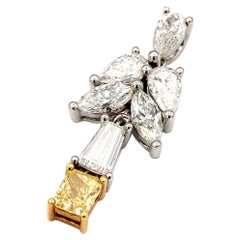 Natural Yellow and White Diamonds Pendant