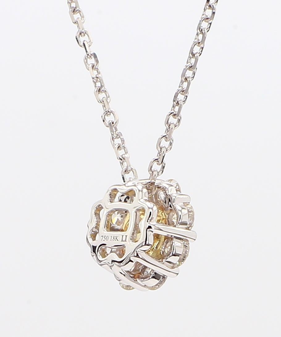 Ciondolo a goccia in oro giallo naturale con cuscino e diamante bianco da 1.07 carati TW in vendita 3