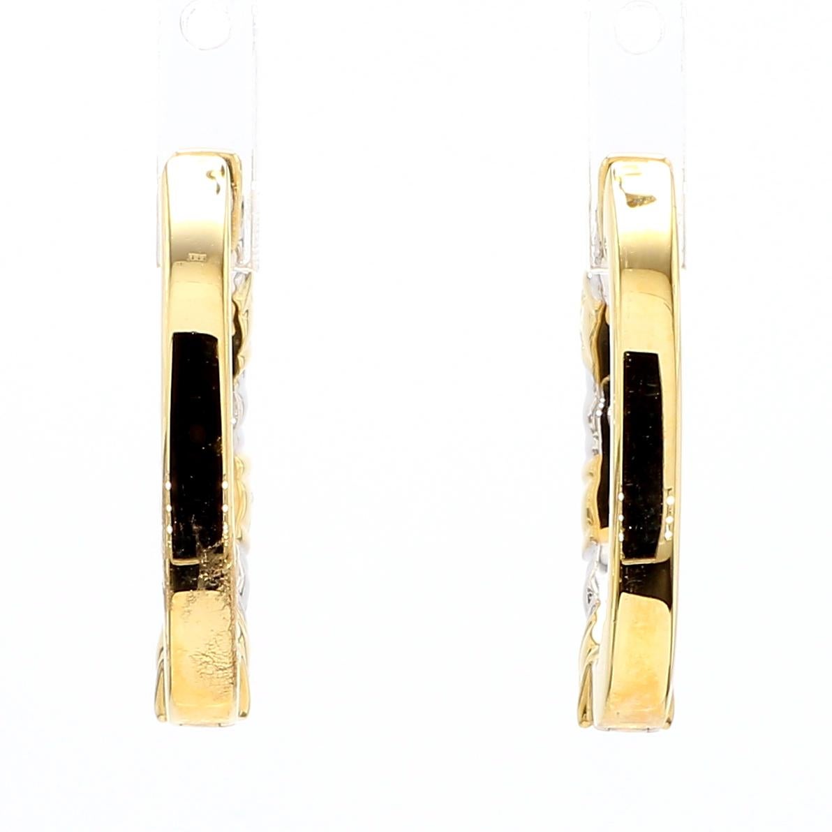 Boucles d'oreilles en or jaune naturel avec coussin et diamant blanc de 2.37 carats TW en vente 2