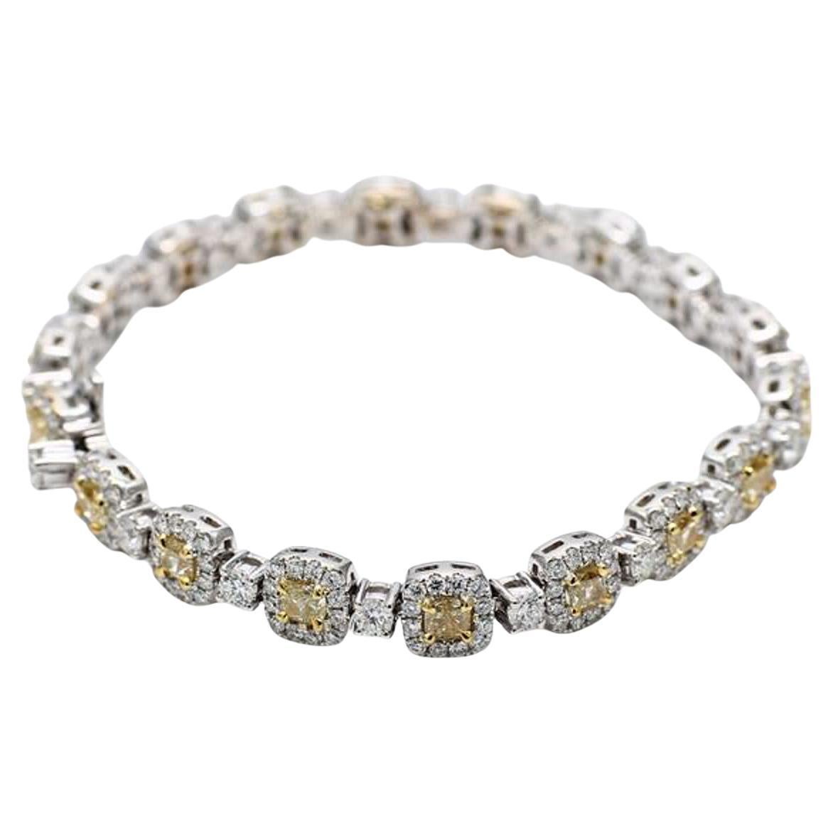 Natural Fancy Vivid Yellow and Extra White Diamond Platinum Gold ...