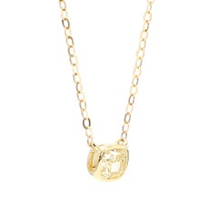 Natural Yellow Cushion Diamond 0.60 Carat TW Gold Necklace