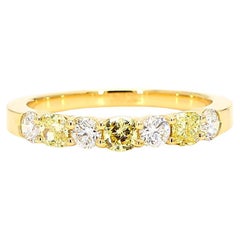 Natürlicher gelber Diamant im Kissenschliff 0.90 Karat TW Gold Cocktail-Ring