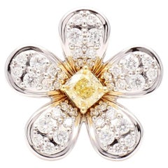Natural Yellow Cushion Diamond 1.00 Carat TW Gold Cocktail Ring