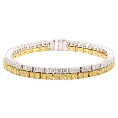 Bracciale tennis in oro giallo Nature con diamante a cuscino da 10.0 carati TW