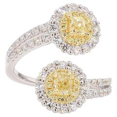 Anello da cocktail in oro giallo Nature con diamante a cuscino da 1.74 carati TW