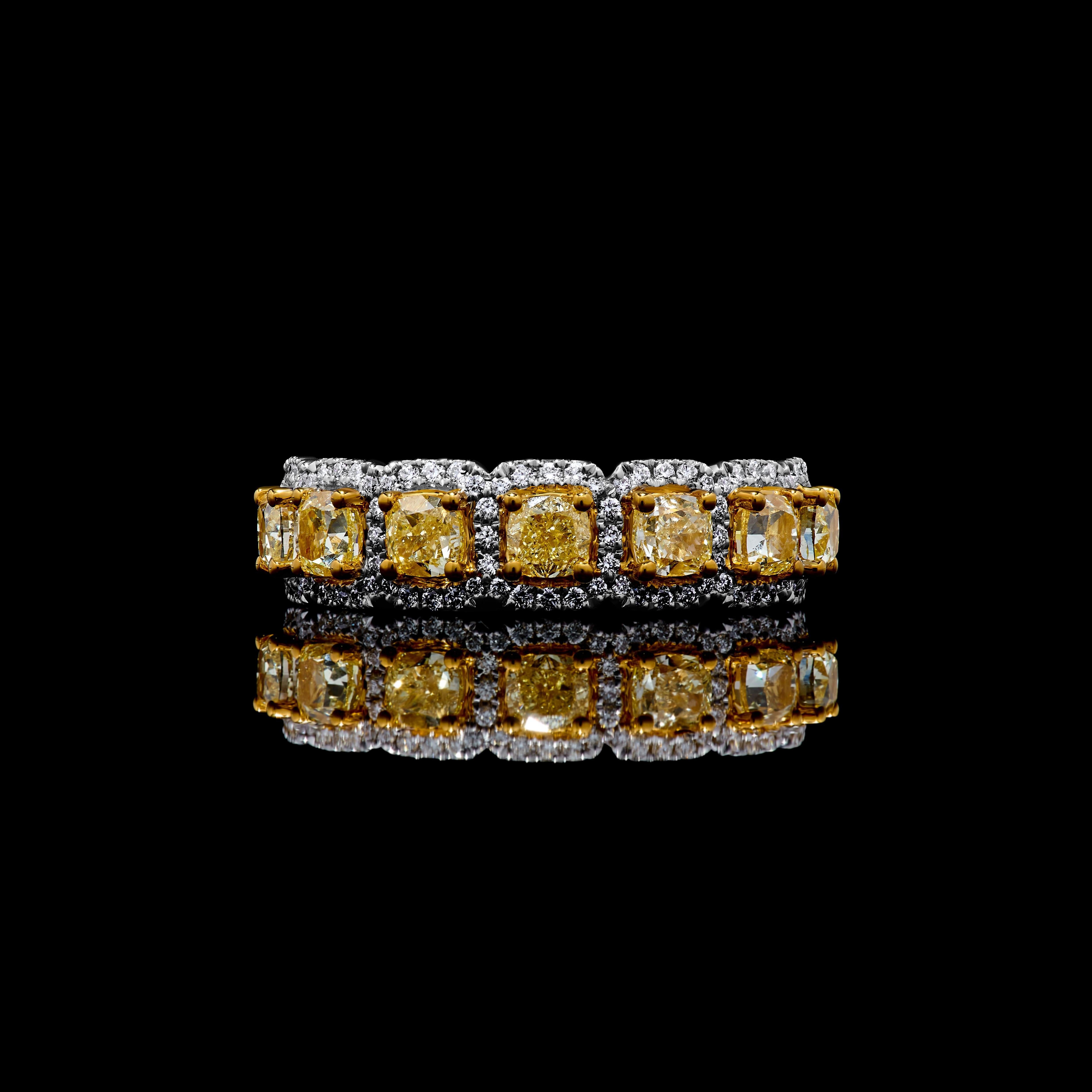 Contemporain Bague cocktail en or jaune naturel taille coussin de 1.80 carat TW en vente