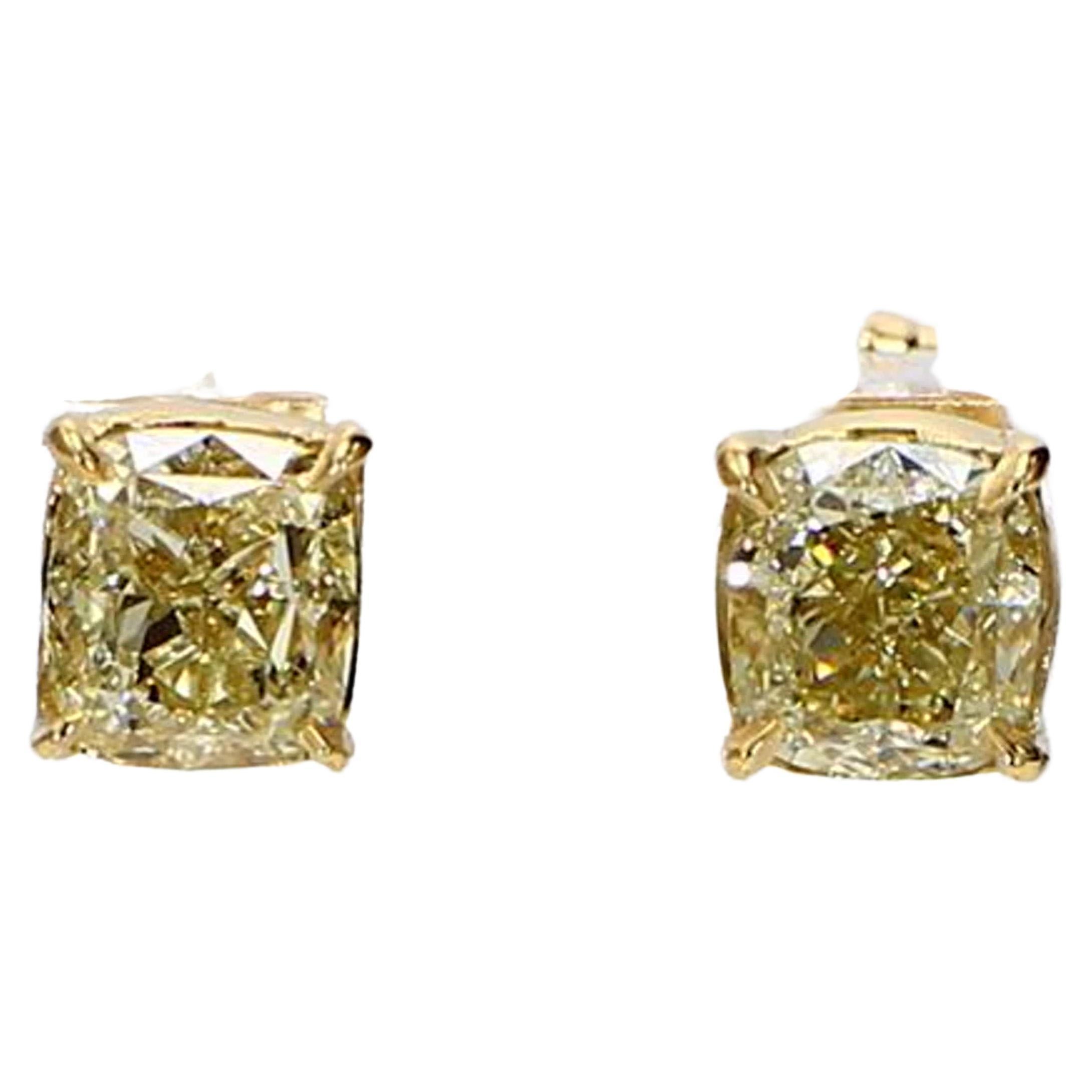 Fancy Vivid Yellow Diamond Stud Earrings (2 ct tw) at 1stDibs