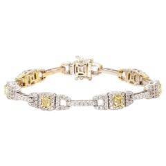 Bracciale tennis in oro giallo Nature con diamante a cuscino da 4.30 carati TW
