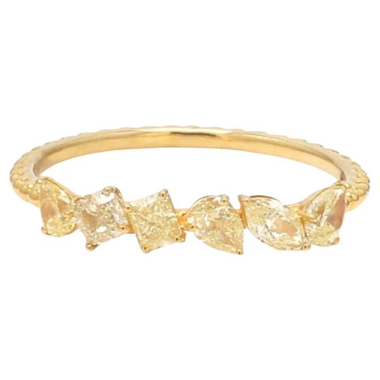 Natürlicher gelber Diamant 0,75cts Ring in 18k Gold