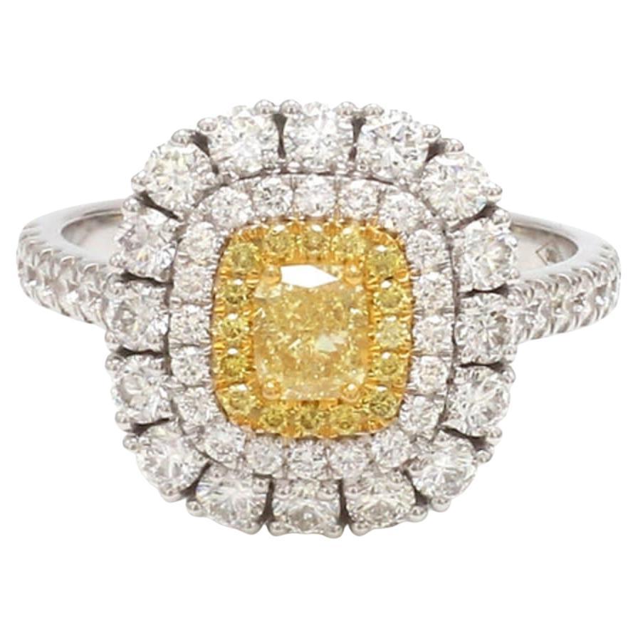 Natürlicher gelber Diamant 1,65cts Ring in 14k Gold