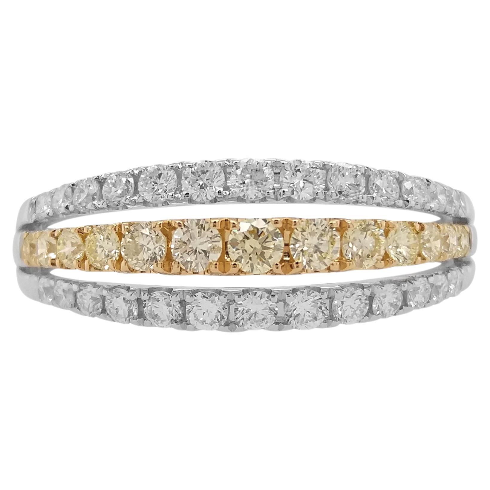 Natural Yellow Diamond 18K Gold Band Ring