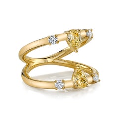 Laura Gallon 18K Yellow Gold Mirror Ring with 0.70ct Yellow Diamonds