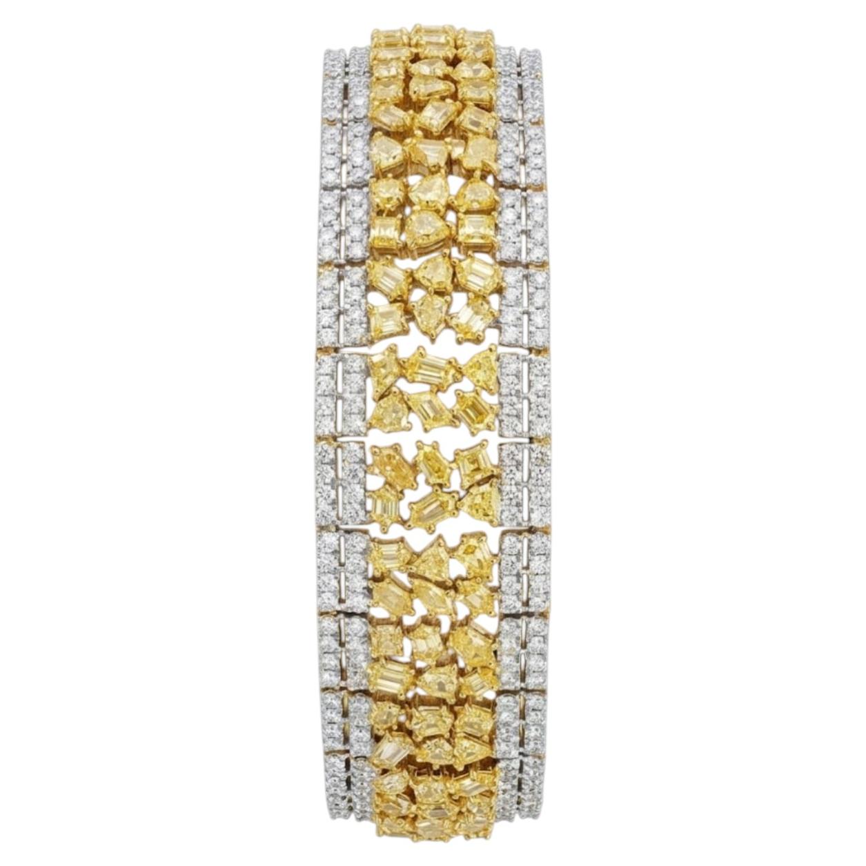 Natural Diamond Bracelet in 18k Yellow Gold