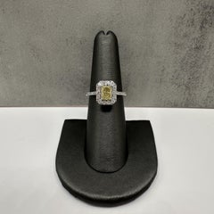 Natural Yellow Diamond Cocktail Ring 14kt White Gold 1.31ctw VS Size 6.5