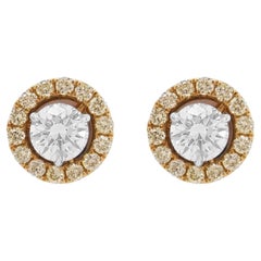 Natürliche gelbe Diamant-Ohrringe aus 18 Karat Gold
