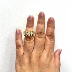 Natural Yellow Diamond Marquise Band Ring in 18K Yellow Gold