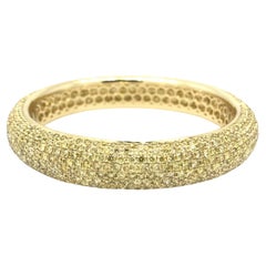 Natural Yellow Diamond Pave Eternity Bracelet 24.36 Carats in 18k Yellow Gold