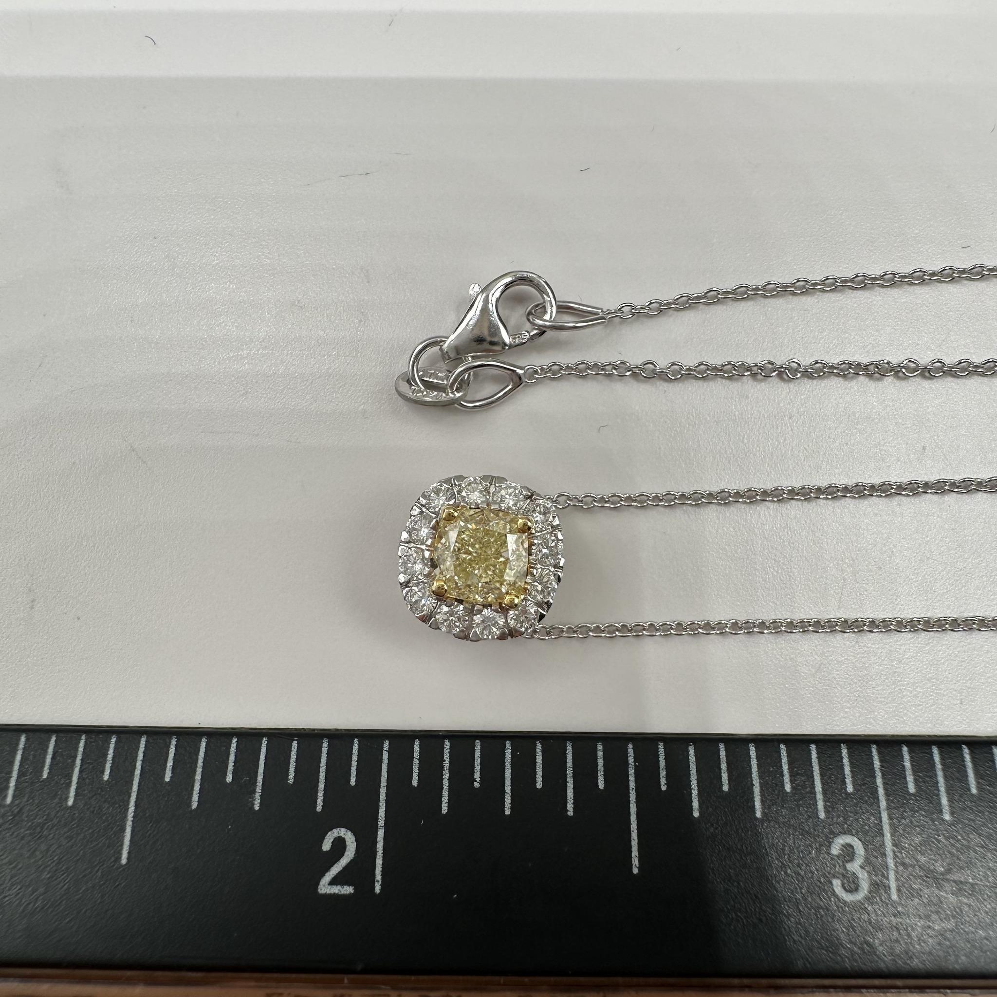 Women's or Men's Natural Yellow Diamond Pendant Necklace in 14kt Gold -0.67ctw, Adjustable 16-18