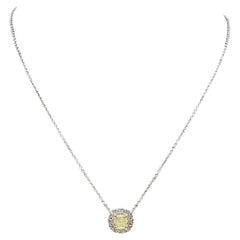 Natural Yellow Diamond Pendant Necklace in 14kt Gold -0.67ctw, Adjustable 16-18"