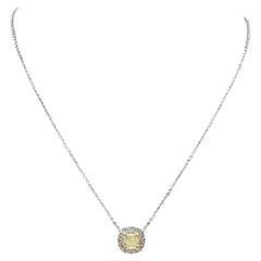 Natural Yellow Diamond Pendant Necklace in 14kt Gold -0.67ctw, Adjustable 16-18"