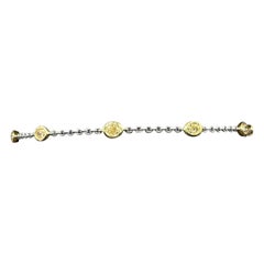 Natürlicher gelber Diamant Station Armband in 14kt zweifarbigen Gold - 1,04ctw, 7", neu
