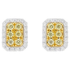 Natural Yellow Diamond Stud Earrings
