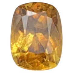 Natural Yellow Fire Sphene (Titanite) 0.96Ct Cushion Cut Loose Gemstone for Ring