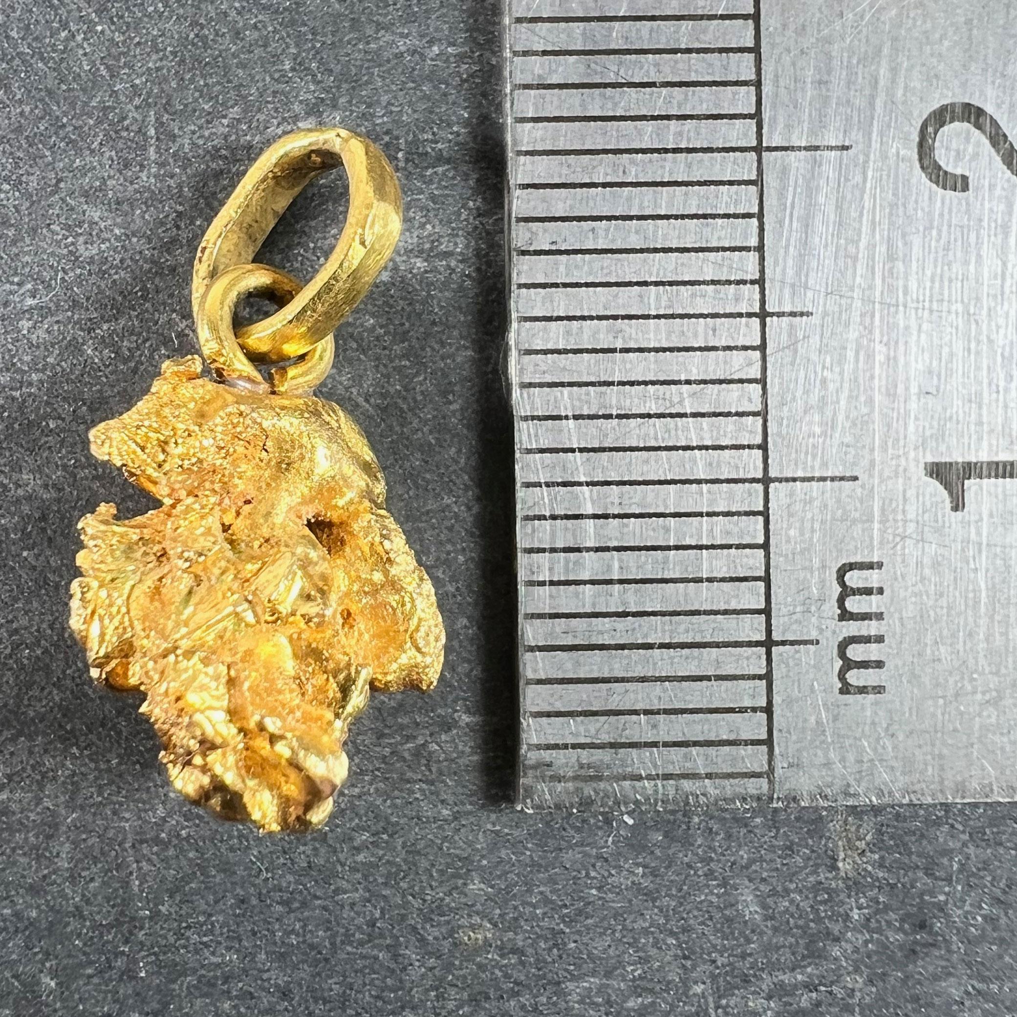 Natural Yellow Gold Nugget 18K Charm Pendant 6